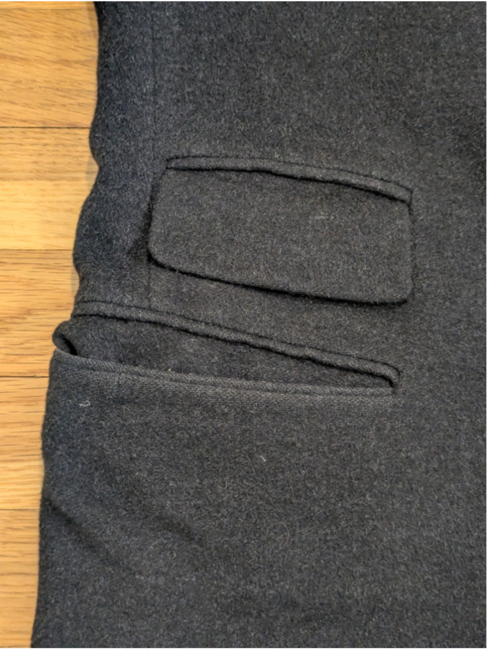 LAUREN Ralph Lauren Black Wool Blend Coat Size 42 44 Large - Picture 7 of 13